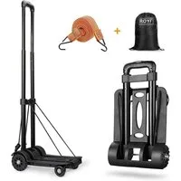 Ophy Einkaufstrolley Faltbarer 4-Rad-Transportwagen – leicht & langlebig, mit Bungee-Kabel und großem Rucksack (Einkaufstrolley)