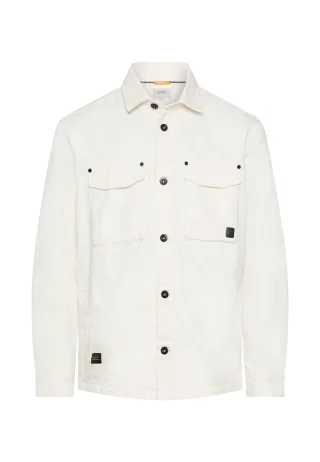 camel active - Langarmhemd aus reiner Baumwolle offwhite - Gr. - M