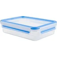 CLIP & CLOSE Frischhaltedose transparent/blau, 1,2 Liter, Klassikformat