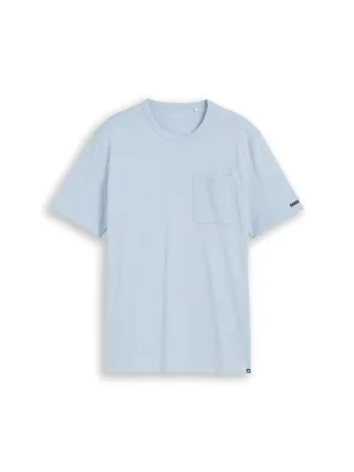 Tom Tailor - T-Shirt mit Brusttasche light blue grey - Gr. - XL