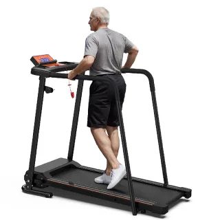 [EU Direct] Bominfit JK0805L Elderly Rehabilitation Walking Pad Treadmill with Extended Handrail - Top Speed 12km/h, 2.5