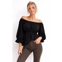Worldclassca Chiffonbluse Worldclassca Musselin Off Shoulder Bluse Chiffon Sommer Top Shirt 3/4 Neue Kollektion - Stilvolle und gemütliche Sommer Mode für Damen
