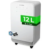 KLAMER Luftentfeuchter Elektrisch 12L, 100m³ Luftumwälzung pro Stunde, 280W starker Raumentf…, Entfeuchtung 12 l/Tag, Timer 1-24h, diverse Modi, Nachtmodus, Feuchtigkeit in 5%-Schritten