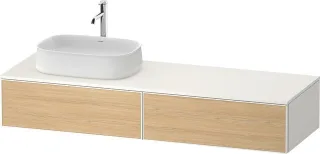 Duravit Zencha Konsolenwaschtischunterbau wandhängend Natur Eiche & Weiß Matt & Supermatt 1600x550x2 ZE4814L30840000