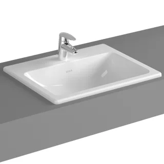 VitrA Einbauwaschtisch VitrA S20 550 x, 450 mm 1 Hahnloch mittig weiss, 5465B003-0001 5465B003-0001