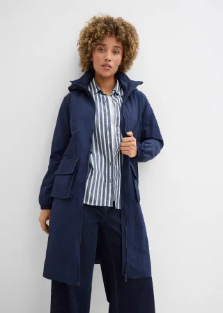 bonprix wasserabweisender leichter Parka, blau, Gr.36, Parka aus leichtem Material