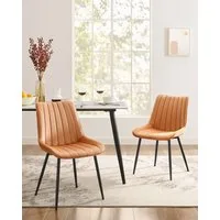 SONGMICS Esszimmerstuhl Stuhlset – Polsterstühle, Moderner Küchenstuhl. Samt (2 St), Küchenstuhl, Samt,Polsterstuhl, bis 120 kg, ERGONOMISCHES DESIGN