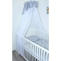 Primawela Betthimmel aus weißem Chiffon mit Baumwollabschluss für Baby Kinder Bett
