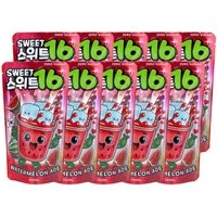 Sweet16 Softgetränk, Sweet16 Wassermelonenlimonaden Getränk zuckerfrei 200ml 10er Pack