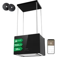 CIARRA Inselhaube 48 cm A+++ 700 m³/h hohe Saugleistung WIFI-APP Touch Control CBCB4850 48 cm A+++ 700 m³/h hohe Saugleistung WIFI-APP Touch Control CBCB4850, Leise Dunstabzugshaube freihängend Umluft Inkl. BOOST 4 Stufen mit LED