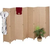 relaxdays Paravent Raumteiler 8 teilig, natur