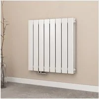 EMKE Heizkörper Doppellagig Flach Horizontal Design Paneelheizkörper, Seitenanschluss Weiß 805W für 7qm Raum