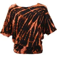 Guru-Shop T-Shirt Batikshirt mit Fledermausärmeln, lockeres.. Festival, Ethno Style, Hippie, alternative Bekleidung
