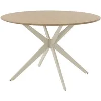 Jockenhöfer Gruppe Esstisch Kopenhagen, rund, melaminbeschichtet, 120 cm Durchmesser, platzsparend, Eiche hell