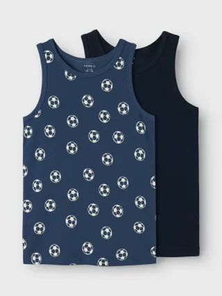 NAME IT - NKMTANK TOP 2P DARK DENIM FOOTBALL NOOS dark denim - Gr. - 86