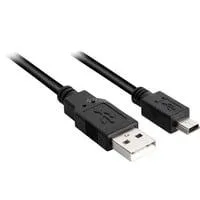 USB 2.0 Kabel, USB-A Stecker > Mini-USB Stecker schwarz, 0,5 Meter, doppelt geschirmt