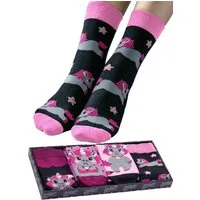 Corimori Haussocken Witzige Einhorn Baumwolle Socken 4er Set Geschenk-Box Unicorn Anime (Packung, 4-Paar, Geschenk) Einheitsgröße 36-44, Kawaii Strümpfe, plastikfreie Geschenkverpackung
