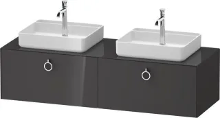 Duravit White Tulip Konsolenwaschtischunterbau wandhängend Graphit Hochglanz 1600x550x408 mm - WT489 WT4891BH1H10010