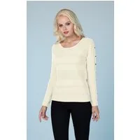 Passioni Strickpullover mit Rippstreifen
