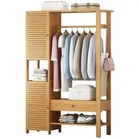 WAOHO Kleiderständer Kleiderschrank, Kleiderständer mit Schrank und Schubladen