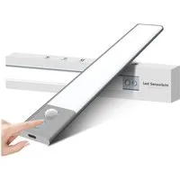 ANYSUN LED Unterbauleuchte Küche 400mm LED Schrankbeleuchtung mit Bewegungsmelder und Lichtsensor, ohne Kabel, 6000K Kaltweiß, SchrankLeuchte Schranklicht Lichtleiste Aufladbar 1500 mAh Akku