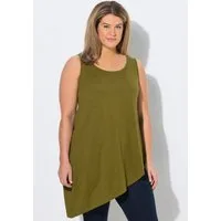 Ulla Popken Longshirt Longtop Volant A-Linie Rundhals ärmellos