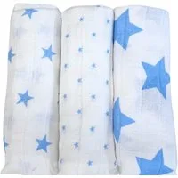Babymajawelt Stoffwindeln Baby Mullwindeln "Stars" 80x80 cm 3er Pack, Premium Spucktücher (Starter Set, 3-St., Packung), Made in Europe, Sterne, besonders hautfreundlich und atmungsaktiv
