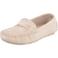 Ital-Design Modischer Mokassin für Damen mit eleganten Details Slipper (91554438) Flach Mokassins in Beige