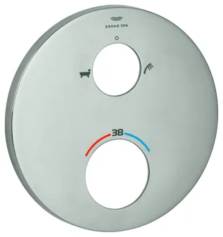 GROHE Rosette 49247 rund für Thermostat-Fertigmontagesets supersteel, 49247DC0 49247DC0