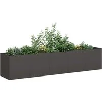 vidaXL Pflanzkübel, Pflanzkübel Schwarz 200x40x40 cm Kaltgewalzter Stahl