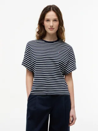 CODY REG BATWING C-NK SS TEE Breton Stripe Dark Night/Ecru - Gr. - XL
