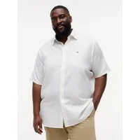 Tommy Hilfiger Big & Tall Kurzarmhemd BT- LINEN BLND SOLID Große Größen, Button-down-Kragen, regular fit