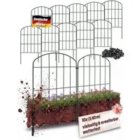 V2Aox Gartenzaun Zaun Gartenzaun Steckzaun Teichzaun 10 Zaunelemente 43 cm Grün