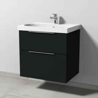 Sanipa 3way Waschtischunterbau zu Geberit Acanto Waschtisch mit 2 Auszügen, Vulkan-Matt UP4161V