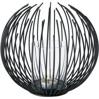 BOLTZE GRUPPE GmbH Windlicht Windlicht Cylon Glaszylinder Eisen schwarz H 20 cm Ø 24 cm