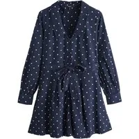 Next Minikleid Langärmeliges Mini-Hemdblusenkleid mit Kragen (1-tlg)