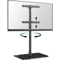 ONKRON TV-Ständer ONKRON 30-60 Zoll, bis 41 kg, TS5065-B, (bis 60,00 Zoll, TV Bodenständer, TS5065-B, max. Belastbarkeit bis zu 41 kg, schwenkbar, Hartglas, Flach&Curved)
