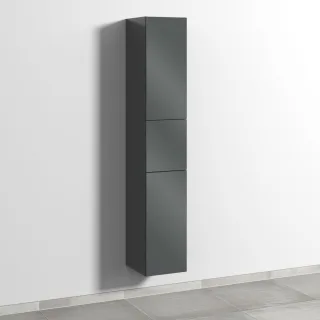 Sanipa 3way Hochschrank mit 2 Türen und 1 Auszug, Anthrazit-Glanz SF10179