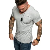 Amaci&Sons T-Shirt PATERSON Basic Oversize T-Shirt mit V-Ausschnitt Herren Vintage Basic Shirt mit V-Ausschnitt und Brusttasche