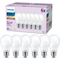 Philips LED-Leuchtmittel Classic 60W Non-Dim, E27, 6 St., Warmweiß