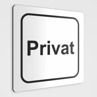 Türschild "Privat" - weiß 12 x 12 cm