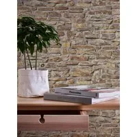 A.S. Création Vliestapete Bricks & Stones Stein, leicht strukturiert, matt, gemustert, neutral, (1 St), Steintapete Natursteintapete Tapeten Wohnzimmer Schlafzimmer Küche