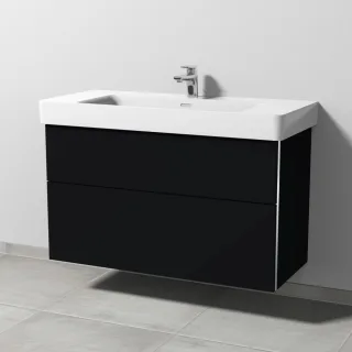 Sanipa 3way Waschtischunterbau zu Laufen Pro S Waschtisch mit 2 Auszügen, Schwarz-Matt BS77008