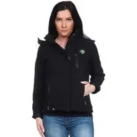 Geographical Norway Softshelljacke Damen Softshell Outdoor Wander Trekking Jacke in Unifarbe, mit abnehmbarer Kapuze, mit Stehkragen