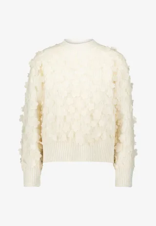 zero - Pullover mit 3D Blüten eggnog - Gr. - 42