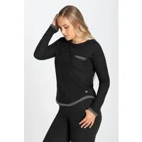 SUPER.NATURAL Sweatshirt Merino Sweatshirt W KNIT CREW mit kontrastfarbenen Details, feinster Merino-Materialmix