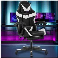 oyajia Gaming-Stuhl Ergonomischer Gaming Sessel mit Fußstütze und Kopfstütze Atmungsaktiv, mit abnehmbarem Kopfkissen, maximale Belastbarkeit 150 kg