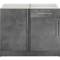 wiho Küchen Eckunterschrank Cali 100 cm breit, Planungsmaß 110 cm, ohne Arbeitsplatte