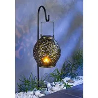 BURI Kugelleuchte LED Solar-Gartenlaterne 100cm Gartenleuchte Kerzenhalter Gartendeko Ga