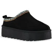 VAN HILL 841495 Hausschuh Damen Warm Gefütterte Pantoffeln Hausschuhe Bequeme Prints